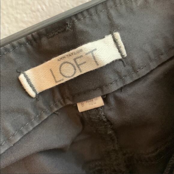 Loft Wide Leg 5 Pkt Dark Gray Pant Size 8 - Picture 2 of 8